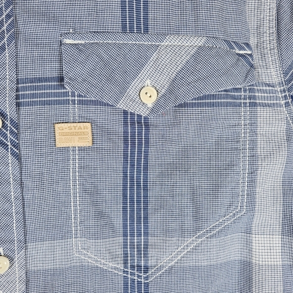 G-Star Raw Originals Plaid Button Down Dress Shirt / Mens Size Large - Picture 7 of 13
